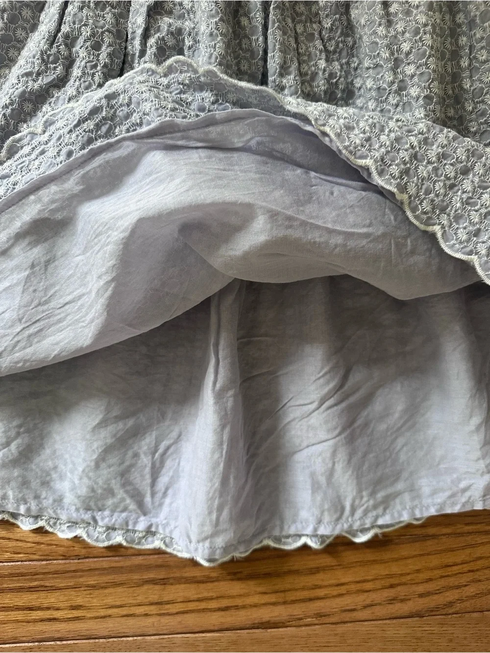 Gymboree girls skirt periwinkle blue white Scalloped Skirt size large 10/12 EUC